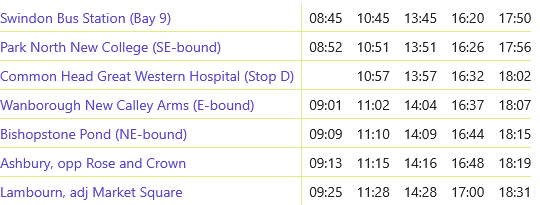 Service 47 Weekday outbound